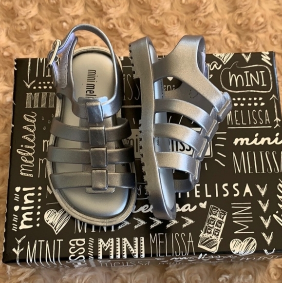 Mini Melissa Flox Shine Ballet Flat Sandals - Picture 3 of 4